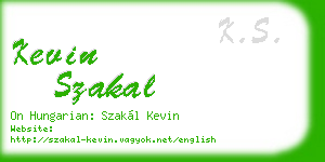 kevin szakal business card